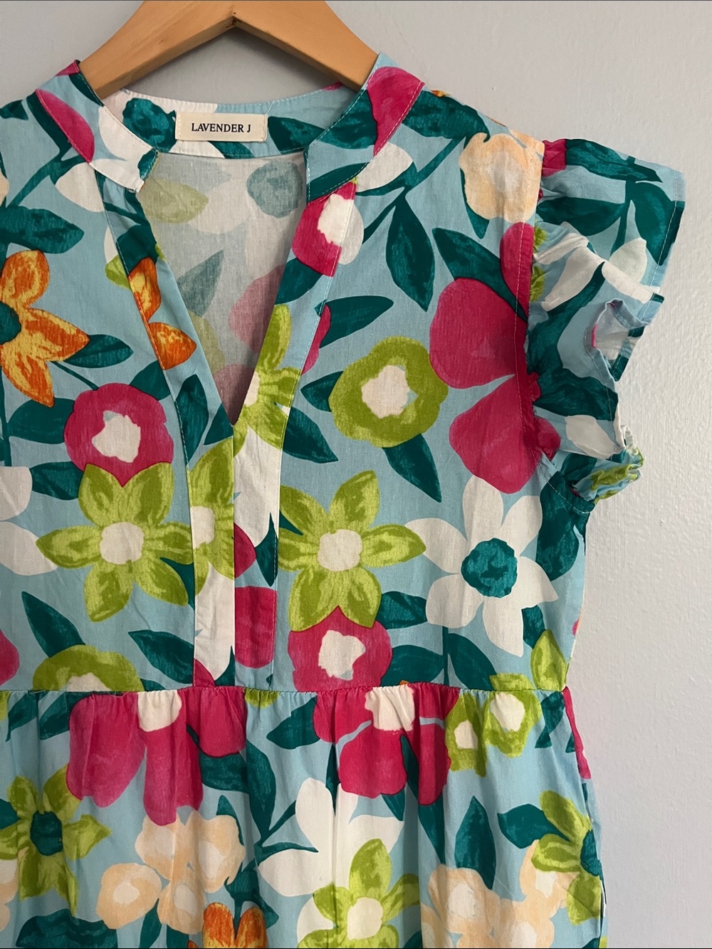 Bright Floral Tiered Midi Dress